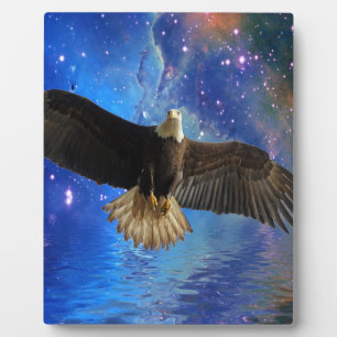 Fliegender Adler & Weltraumnebel Kunst Fotoplatte