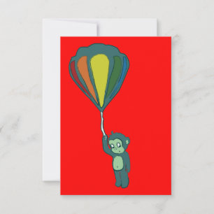 fliegender Affe: Heißluftballon Einladung