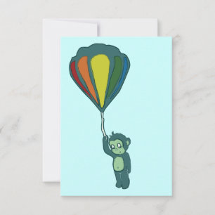 fliegender Affe: Heißluftballon Einladung