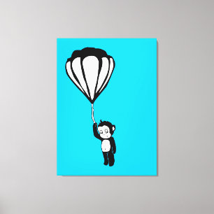 fliegender Affe: Heißluftballon Leinwanddruck