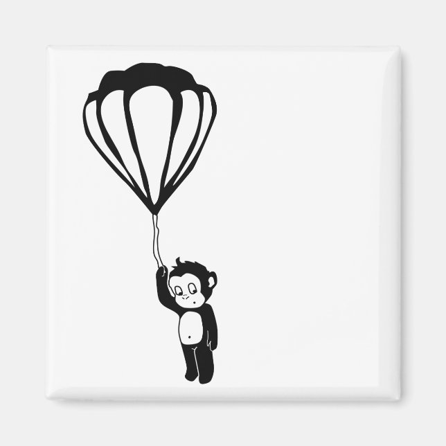 fliegender Affe: Heißluftballon Magnet (Vorne)