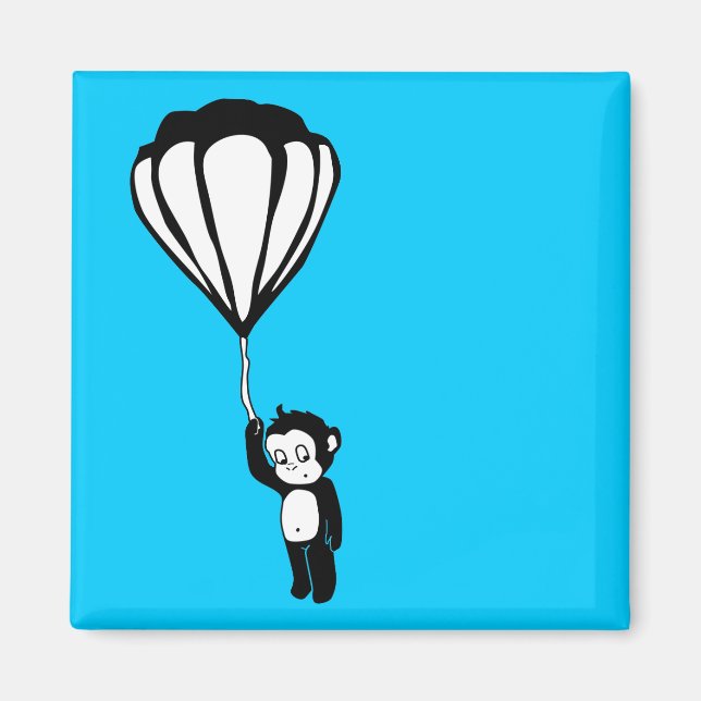 fliegender Affe: Heißluftballon Magnet (Vorne)
