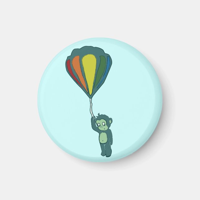 fliegender Affe: Heißluftballon Magnet (Vorne)