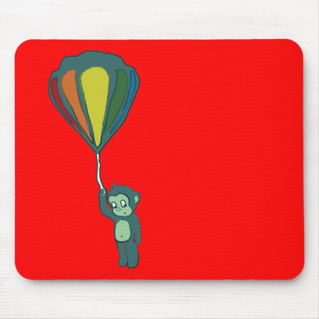 fliegender Affe: Heißluftballon Mousepad (Vorne)