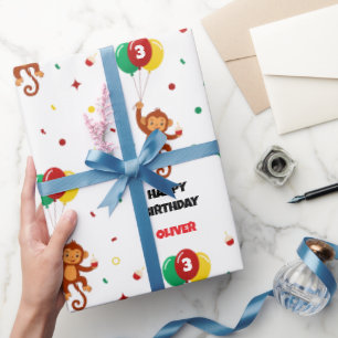 Fliegender Affenballon Geschenkpapier
