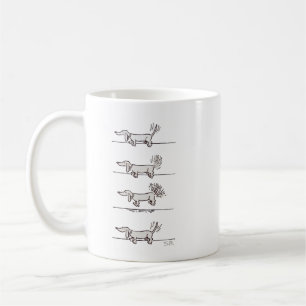 Fliegender Dachshund graue Tasse