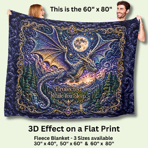 Fliegender Drache Blau Lila, Geschützt während des Fleecedecke