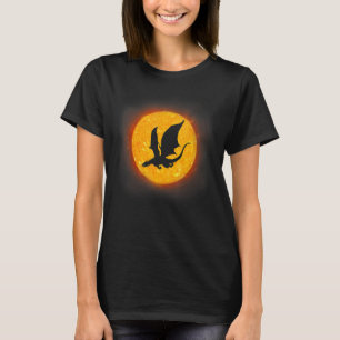 Fliegender Drache & Mond Mythische Drachen Eidechs T-Shirt