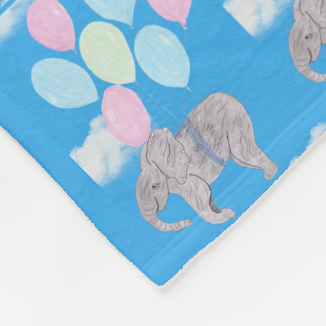 Fliegender Elefant  Fleecedecke (Ecke)