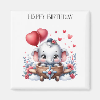 Fliegender Elefant Geburtstag Magnet