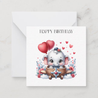 Fliegender Elefant Geburtstag Mitteilungskarte