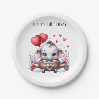 Fliegender Elefant Geburtstag Pappteller