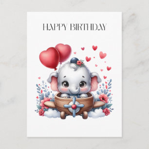 Fliegender Elefant Geburtstag Postkarte