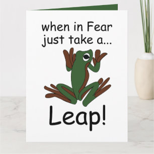 Fliegender Frosch macht einen Sprung aus Angst Lus Karte