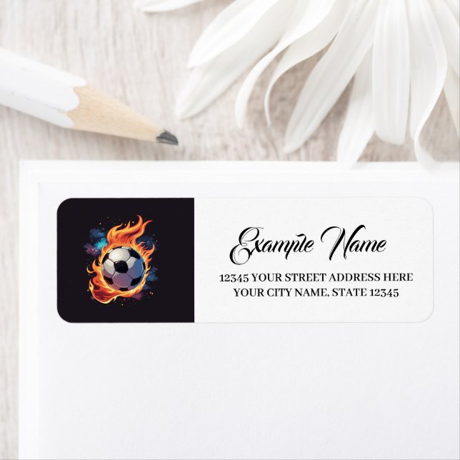 Fliegender Fußball mit Flammen. (Insitu)