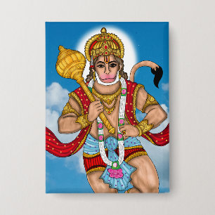 Fliegender Hanuman-Knopf Button