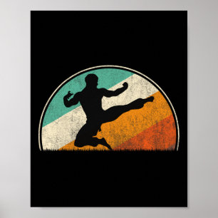 Fliegender Kick Silhouette  Poster