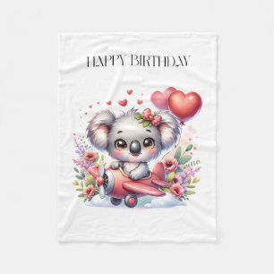 Fliegender Koala Geburtstag Fleecedecke