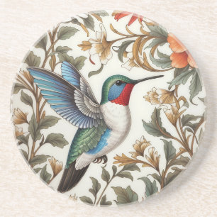 Fliegender Kolibri, inspiriert von William Morris Getränkeuntersetzer