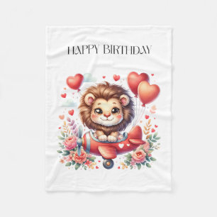 Fliegender Löwe Geburtstag Fleecedecke
