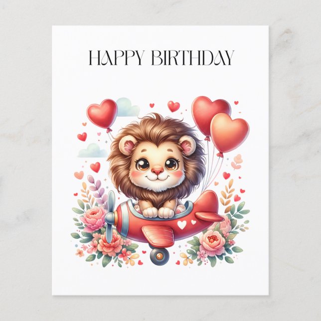 Fliegender Löwe Geburtstag Flyer (Vorne)