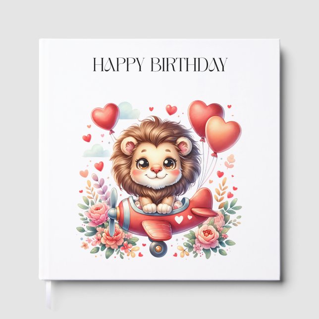 Fliegender Löwe Geburtstag Gästebuch (Vorderseite)