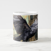 Fliegender Raven und mittelalterliche gotische Kat