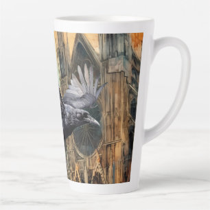 Fliegender Raven und mittelalterliche gotische Kat Milchtasse