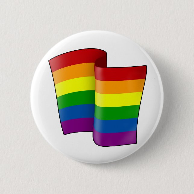 Fliegender Regenbogen-Rundknopf Button (Vorderseite)