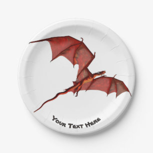 Fliegender roter Drache-kundenspezifischer Pappteller
