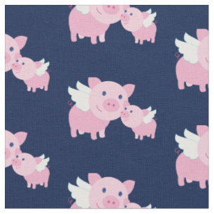 Fliegender Schweine Niedliches Baby-Kinderzimmer-D Stoff