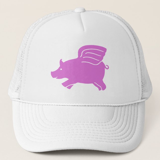 Fliegender Schweinerhut - Rosa Truckerkappe (Vorderseite)