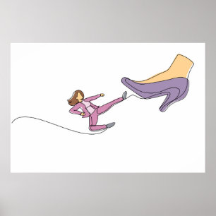Fliegender Tick auf große High Heels Poster