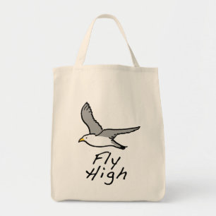 Fliegender Vogel. Möwe im Flug Illustration. Tote Tragetasche