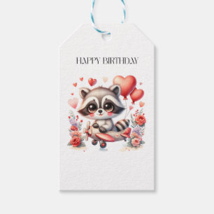 Fliegender Waschbär Geburtstag Geschenkanhänger