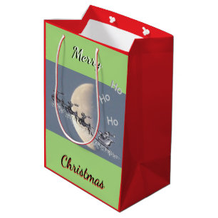 Fliegender Weihnachtsmann-Geschenkbeutel Mittlere Geschenktüte