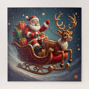 Fliegender Weihnachtsmann-Schlitten Heiligabend