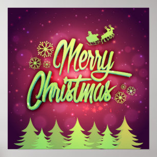 Fliegender Weihnachtsmann Weihnachten Poster