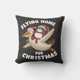 Fliegender Zuhause zu Weihnachten Kissen