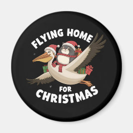 Fliegender Zuhause zu Weihnachten Magnet