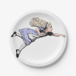 Fliegendes Alice Wonderland Abenteuer Vintage Tenn Pappteller