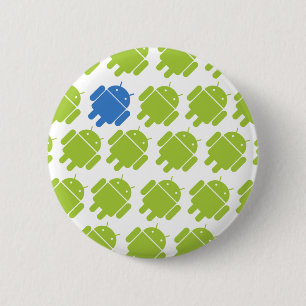 Fliegendes androides Blau Button