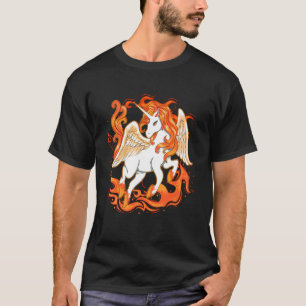 Fliegendes Einhorn Pferd Feuer Kostüm Bunt T-Shirt