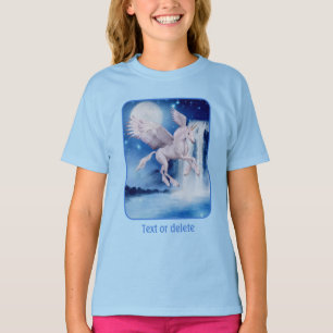 Fliegendes Einhorn Wasserfall Fantasy Pferd Kunst T-Shirt