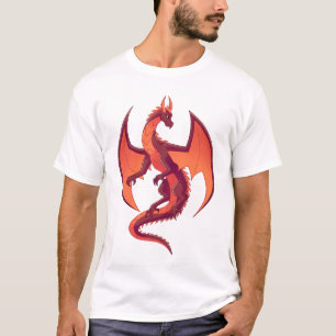 Fliegendes Feuerrotes Drachen T-Shirt