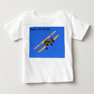 Fliegendes gelber Flugzeug-Säuglings-kurzes Baby T-shirt
