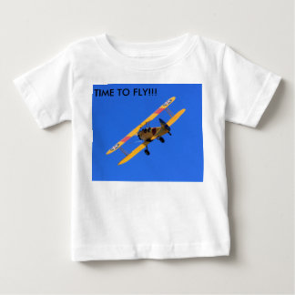 Fliegendes gelber Flugzeug-Säuglings-kurzes Baby T-shirt