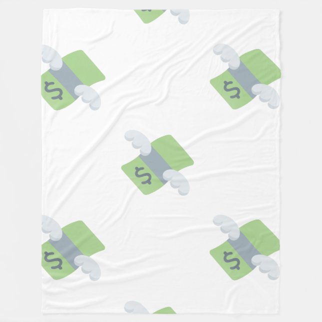 fliegendes Geld Emoji-Decke Fleecedecke (Vorderseite)
