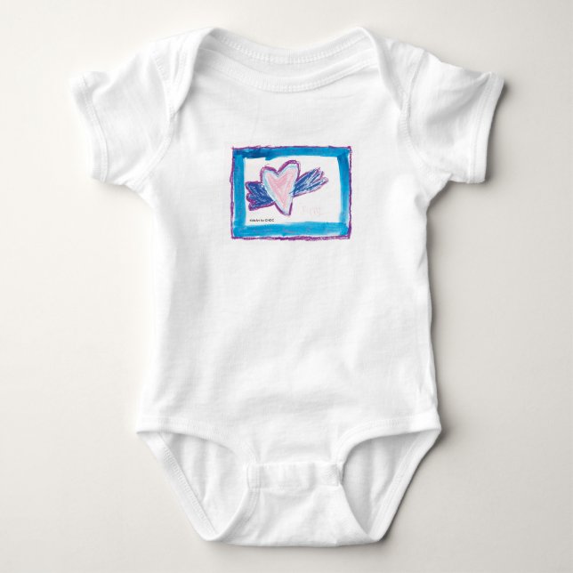 Fliegendes Herz - Kinder Kunst für CHOC Baby Strampler (Vorderseite)