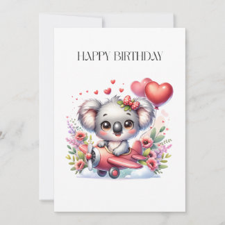 Fliegendes Koala-Geburtstag Einladung